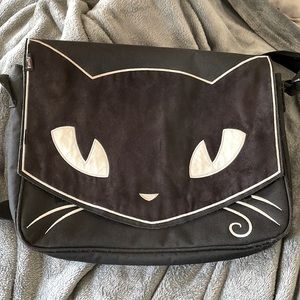 Vintage Emily the Strange cat faced messenger bag